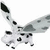 Pixelated cow with black spots and large ears flies left to right across white background, text 'FLYIN COW' appears in bottom-left frame.
