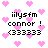 Pixelated icon with pink hearts and text 'iilysfm connor ! (33333)' on white background, showing animation changes in heart positions.