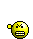 Yellow pixelated face with angry expression, mouth open showing teeth, speech bubble containing symbols like @#$!% on gray background.
