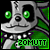 identical cartoon dog icons with green eyes, gray fur, and a green background, each displaying the text 'ZOMUTT' in green pixelated letters