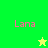 Green and yellow pixelated with pink text 'Lana' in four quadrants and two star icons, one yellow and one green