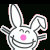 Pixelated bunny icon with pink nose and smile, paired with stylized pink text reading 'Itz CuTe' and 'How dumb U IS' on black background.