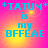 *TATUM* is my BFFAE in cyan text on a pink-to-yellow gradient background with four identical