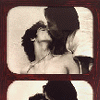 six framed images showing a couple in various intimate poses, with text reading 'Sirius Loves Remus' on the right