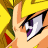 A split-frame contact sheet showing a pixelated anime-style character's eye on the left and green text reading "Original Icons .com" on a dark green background on the right, both in low-resolution 48x48 pixels.