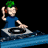 Pixelated animated icon shows a figure with green hair and blue shirt operating DJ turntables on a blue platform against black background, text reads "DJING IS TOO EASY".