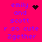 Pixelated text on bright pink background with animated heart and starburst symbols replacing each other.