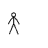 A 5x5 contact sheet of stick figure animation frames showing a sequence from standing to running, falling, and recovering poses on a white background with one gray transparency block.
