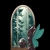 A pixelated, vertically elongated icon with a translucent teal and white gradient shape containing faint internal patterns.