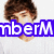 A pixelated image of a person with brown hair wearing a white shirt, overlaid with colored text blocks.
