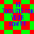 Pixelated text reads 'Hi TobyG15 from YOUR son!!!!!' over a green and red checkered background with diamond shapes.