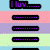 Pixelated text in green and purple on colored backgrounds with horizontal lines, showing partial phrases like "I luv" and "wouldnt u like 2 no but he nos".