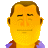 Pixelated static image of a stylized human face with closed eyes, brown hair, and a neutral expression against a gray background.