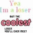 A split-screen pixel art image with a white left side and bright pink right side, displaying text elements in various styles.