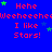Blue background with repeated red text "Hehe Weecheeeched I like Stars!" and green star symbols in a pattern