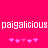 Pixelated text 'paigalicious paigalicious' in white on bright pink background with two of five purple asterisks each