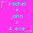 Cyan text on bright pink background displays 'rachel + john = 4 eve' with star decorations, repeated in a pattern