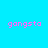 Four quadrant with solid color backgrounds and pink pixelated text reading 'gangsta' in each section