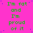 A bright pink background with green text repeating "I'm fat and I'm proud of it" in multiple , with scattered blue dots and a gray rectangle in the bottom right corner