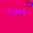 A static image with a bright pink background, two instances of the text 'kelsy' in purple, and a blue pixelated heart symbol above the left text.