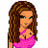 Pixelated cartoon-style buddy icon featuring a female character with long brown hair and pink top on left, next to purple background with "Sweet Babygirl Forever" text on right.