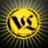 A circular yellow icon with a stylized black 'N' and 'S' symbol, surrounded by a brown border and radiating lines on a dark background.