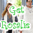 Animated sequence of green pixelated text over a background image of two people walking outdoors, with text changing across frames.
