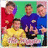 Four people in colored shirts pose against a green background with text overlays changing across frames.