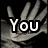 Six grayscale show a hand with fingers spread against black background, each displaying different text fragments