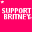 Bright pink background with repeated white pixelated text "SUPPORT BRMNEY" and scattered small stars in various positions across the frame.