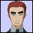 A 48x48 pixel buddy icon featuring a cartoon character with red hair and glasses on the left, next to text reading "Anime IM" and "COM" on a black background.