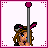 A 5x5 contact sheet of pixel art frames showing a cartoon woman in bunny ears performing pole dance moves with text overlays like "Oopsie!" and "I broke the pole."