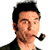 A contact sheet of five animated frames from a Seinfeld-themed AIM buddy icon featuring Jerry Seinfeld's face and the show's logo in red text on yellow background with blue triangles.