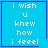 Four identical blue square with white pixelated text reading "i wish u knew how i feel" and one containing a small dark blue heart symbol