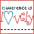 A static icon with 'Difference is' text above a heart symbol and 'I ❤️ VGly' in red script, separated by dashed lines.