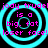 A static digital image with cyan concentric circles on a black background, overlaid with pink text reading "jody trudel is a big, fat loser face!" in four repeated quadrants.