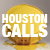 A static contact sheet frame showing a promotional graphic for 'Houston Calls' with text and logos on a gray background.