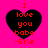 Four identical pixelated heart-shaped icons with red text on a bright pink background, each displaying "I love you babe -Brie".