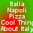 Static image with green background displaying white text listing Italian-related terms and phrases in two