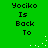 Green background with black pixelated text reading 'Yociko Is Back To' repeated twice, white dot patterns scattered across the image.
