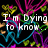 Pixelated text reads "I'm Dying to know who his heart beats for" over a black background with colorful abstract lines and shapes.