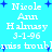 Pixelated text on cyan background with blue stars, displaying name and date information in repeated