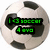 A soccer ball icon with green text overlay reading 'i <3 soccer 4 eva' on one view, and plain black-and-white soccer ball on others.