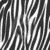 Six distinct tiger-stripe patterns in black-and-white, neon green, purple, orange, blue, and silver with a peace symbol on the bottom-right.