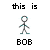 Pixelated stick figure with cyan accents appears in four text-adjacent on white background, each containing distinct black pixel font text