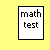 A yellow background displays a sequence of white and red pixelated objects resembling pencils or pens, with text elements including 'math test', 'Calc BC', and 'no mercy' visible in the scene.