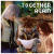 A pixelated animated scene shows two figures in a dimly lit room with green foliage background, one figure holding a white bowl while text "TOGETHER AGAIN" appears at the top.
