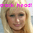 Pixelated image of a person with long blonde hair and pink text reading 'rock head!' above the head.