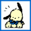 Pixelated cartoon dog in blue shirt with black ears, shown across performing sequential movements including sitting, standing, and turning