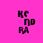 Pixelated text 'KENDRA' on bright pink background with yellow horizontal bars in different positions